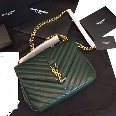 green st laurent purses